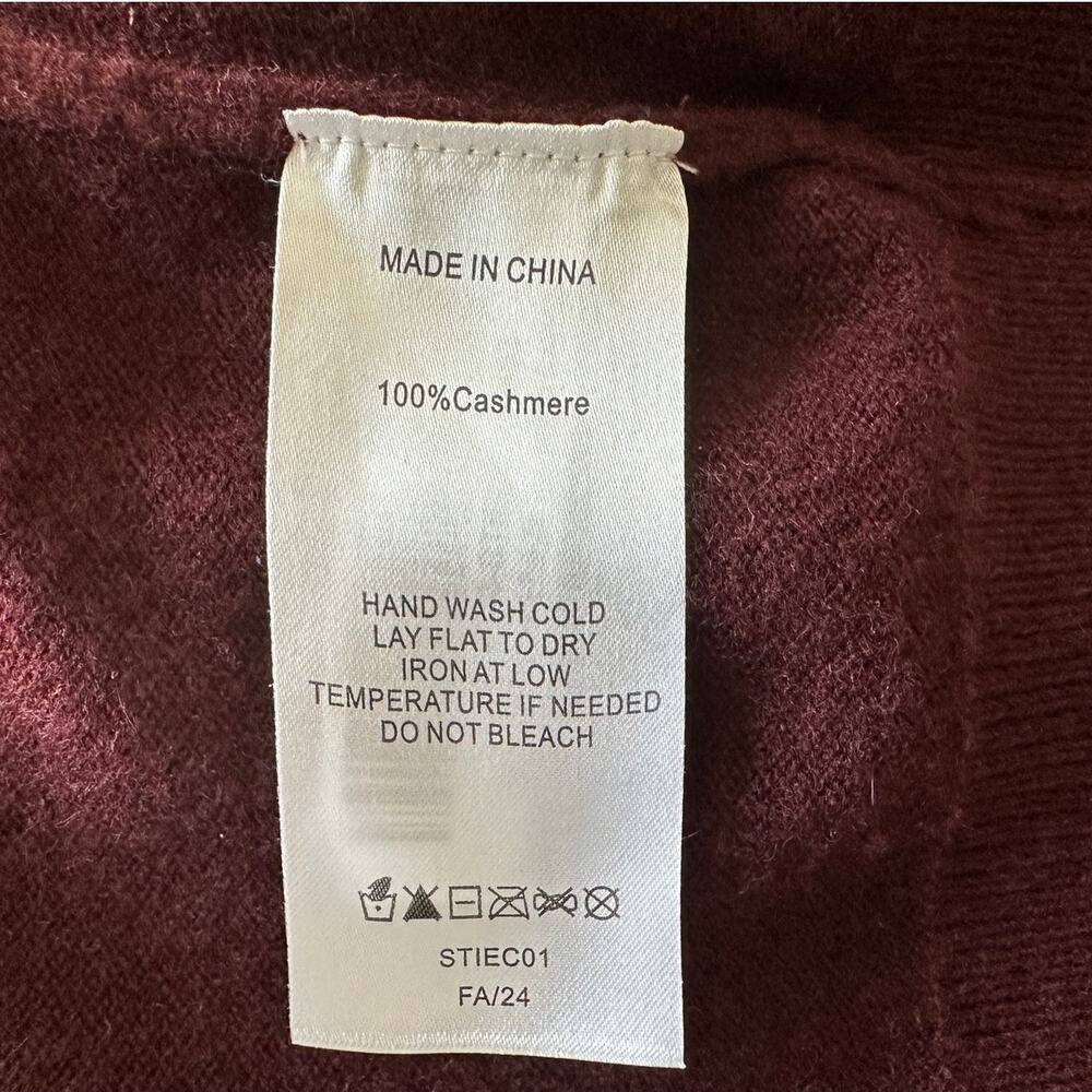 Quince 100% Mongolian Cashmere Full-Zip Hoodie Rich Burgundy Size S - Picture 5 of 12
